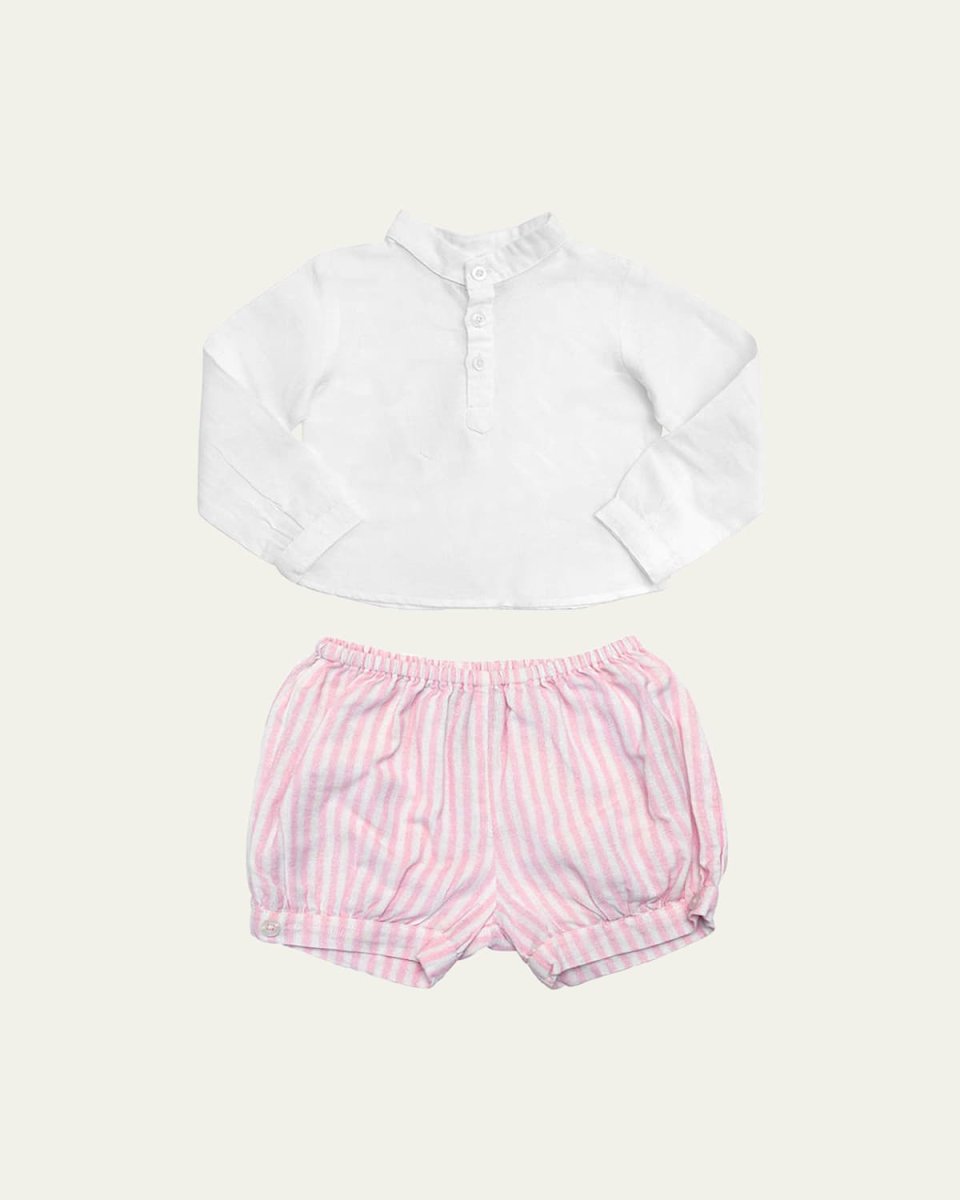 Girl's Blouse W/ Bloomers Two-Piece Set, Size Newbor